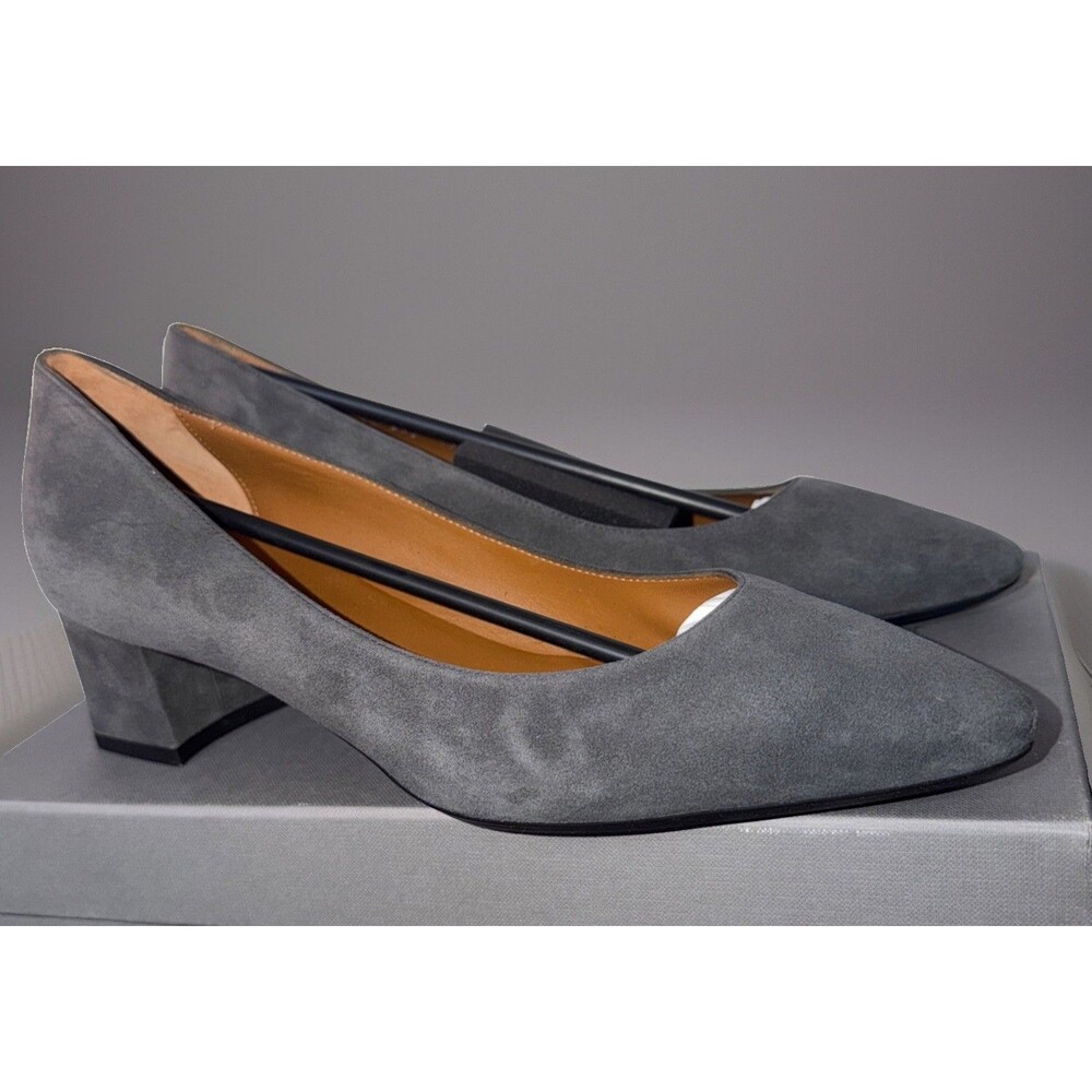 NIB Aquatalia Pasha Gray Dress suede Low Heel Pump Sz 10 M